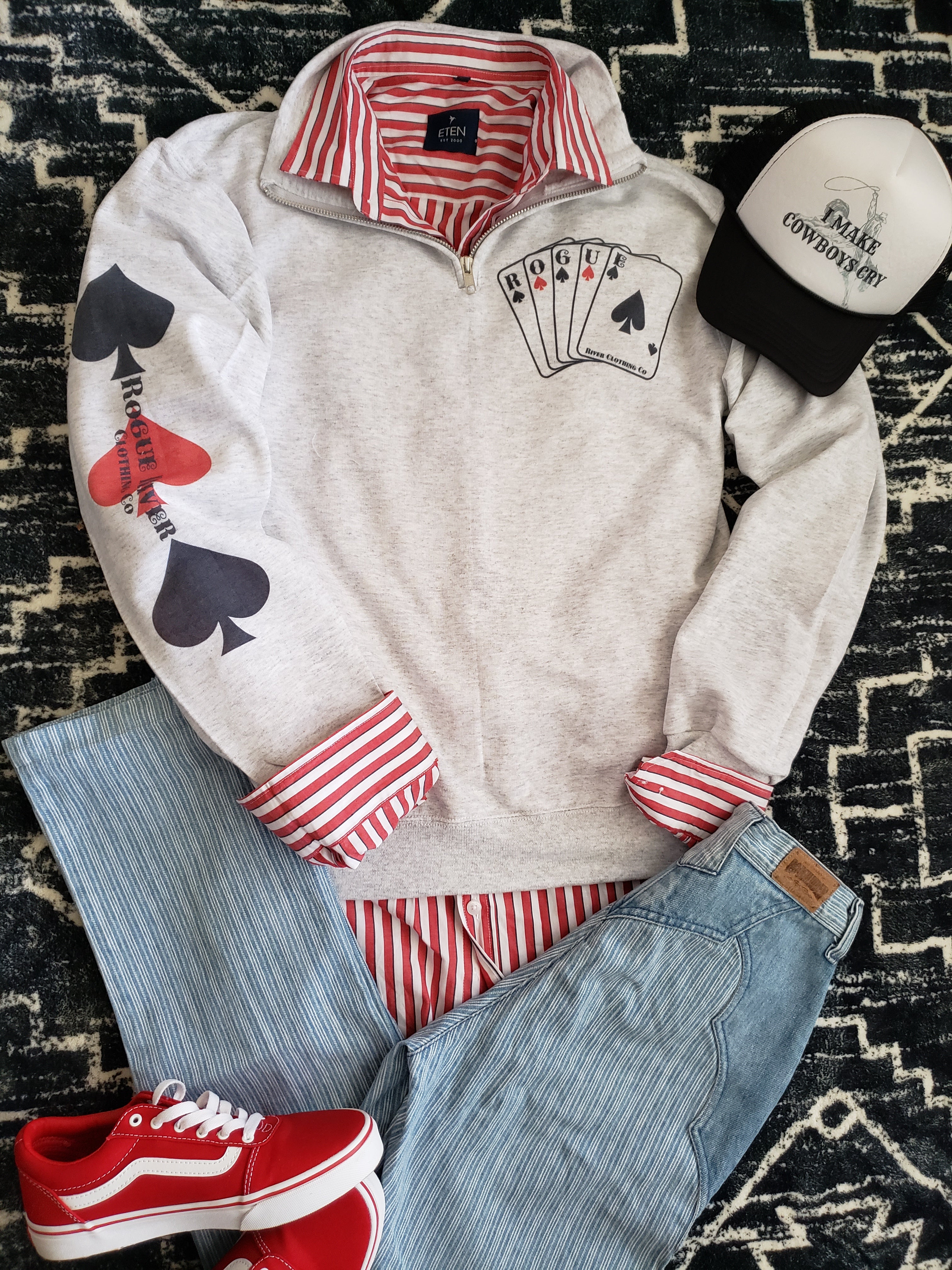 Wild Card Quarter Zip Sweatshirt – Rogue River Clothing Co