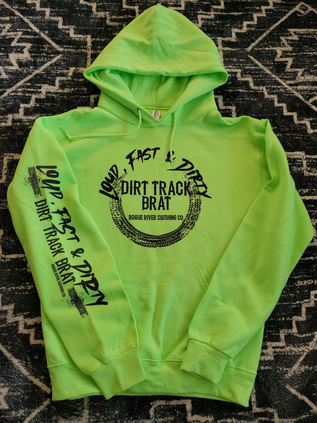 Neon Green Dirt Track Brat Hoodie