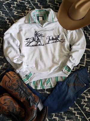 Calf Roper 1/4 Zip Sweatshirt