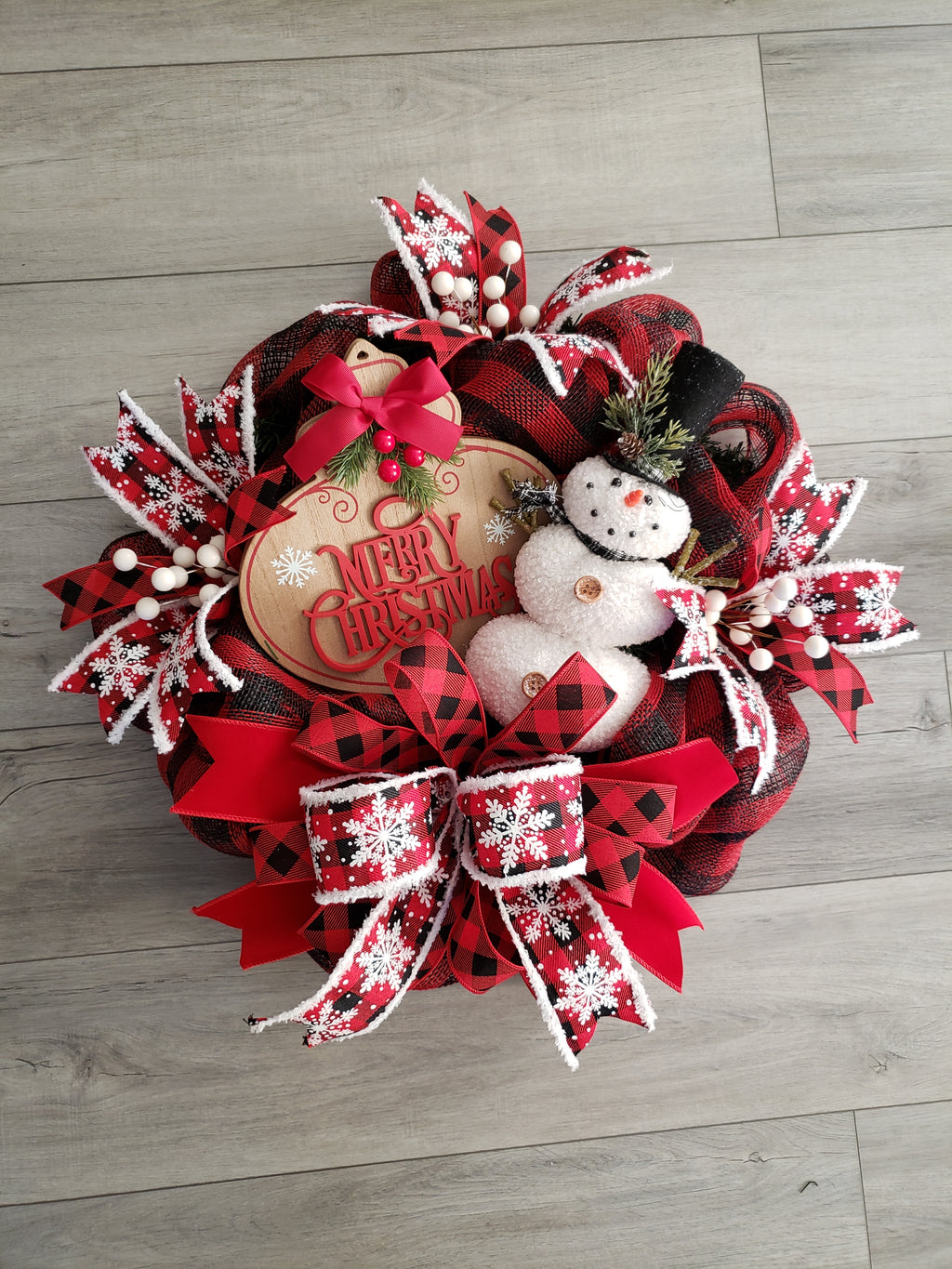 Frosty Buffalo Plaid Wreath