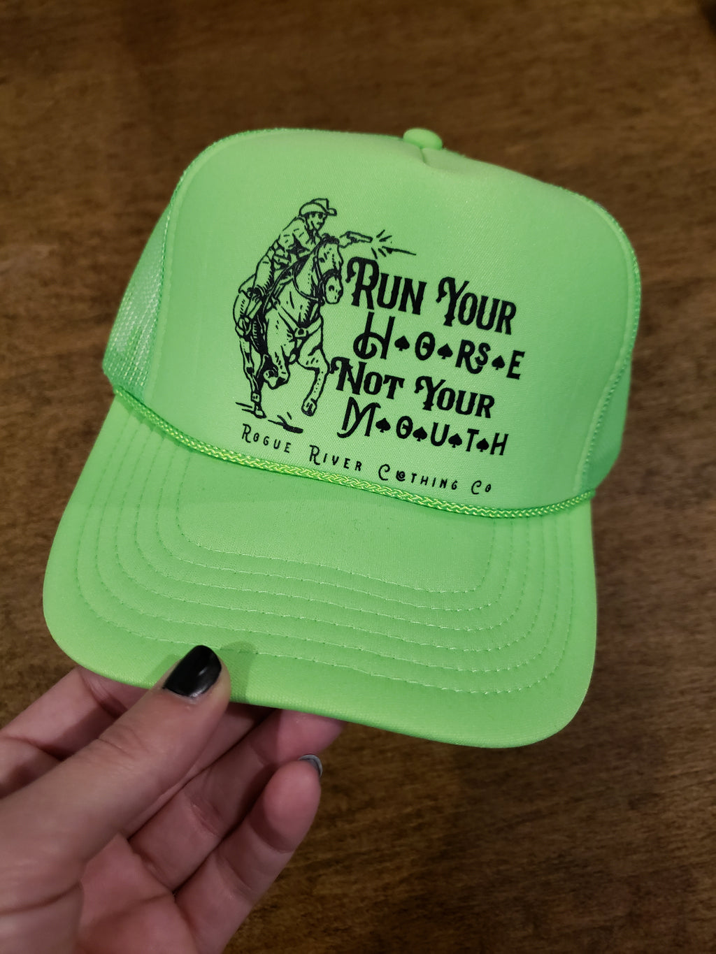 Run Your Horse Neon Green Trucker Hat