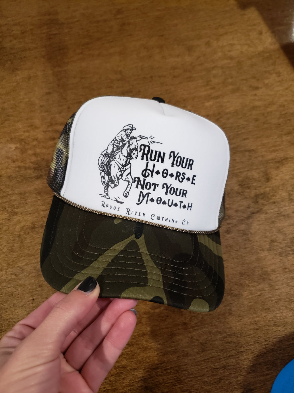 Run Your Horse Trucker Hat White/Camo