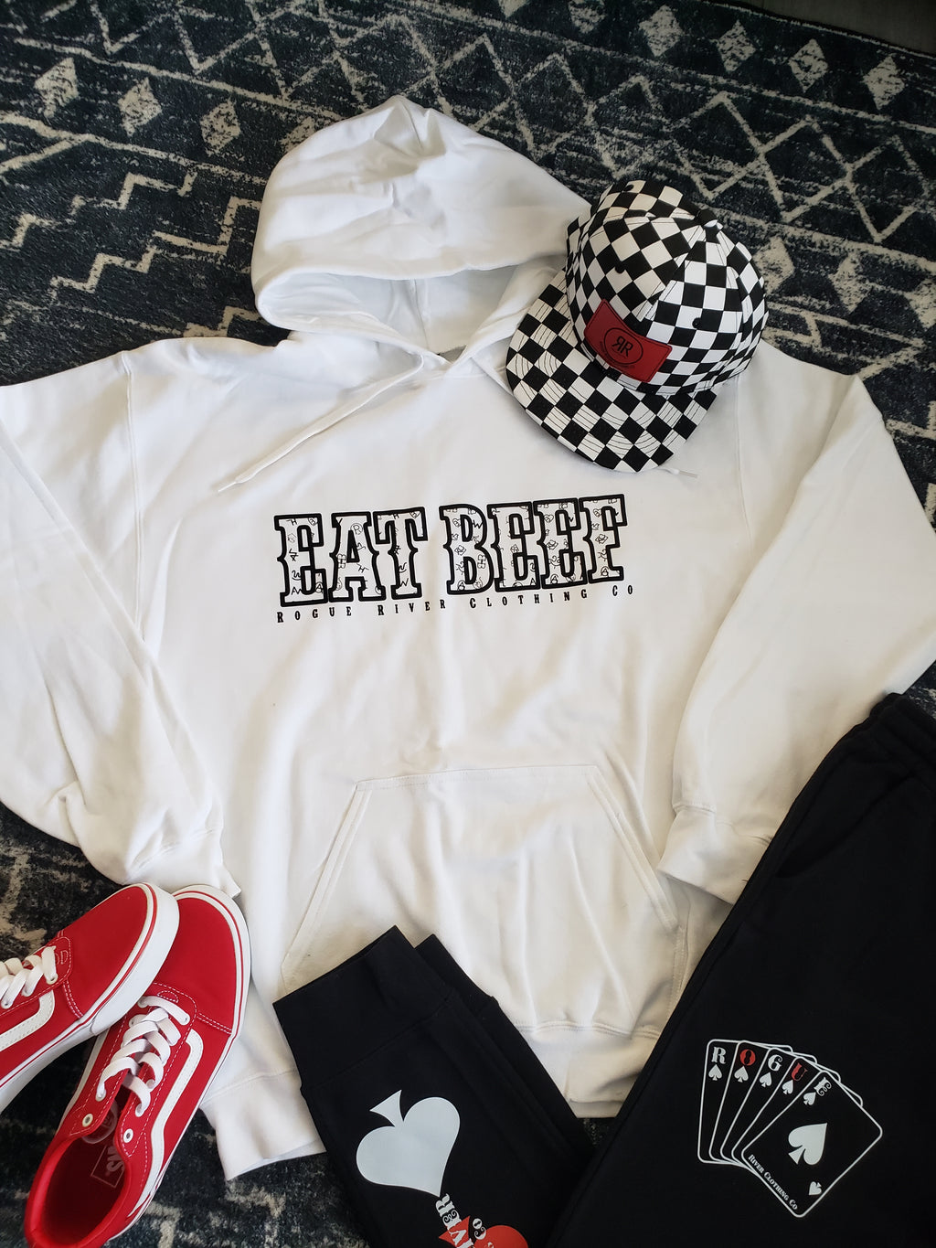 White Eat Beef Hoodie