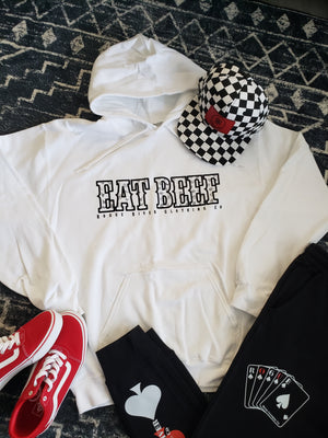 White Eat Beef Hoodie
