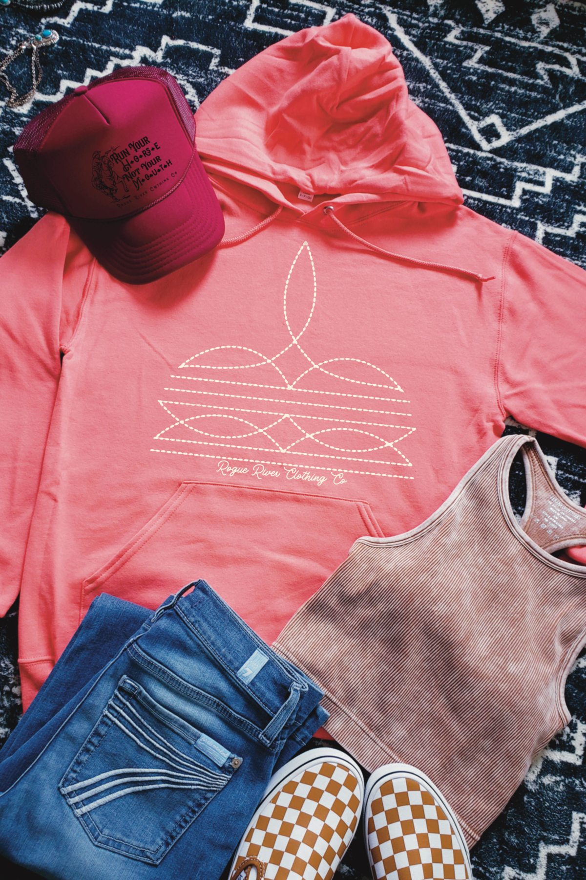 Run Your Horse Trucker Hat Burgundy
