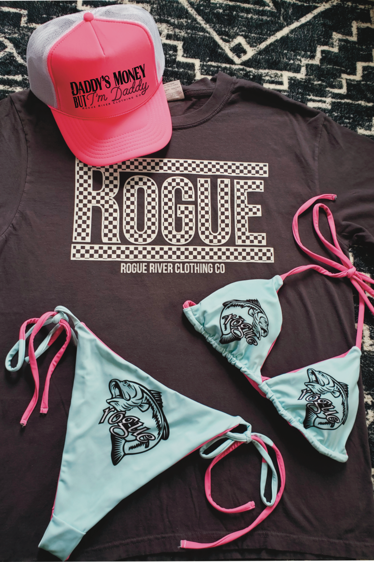 Daddy's Money Trucker Hat Pink/White