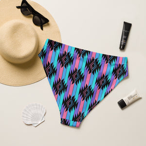 Neon Rainbow High Waisted Bikini Bottoms