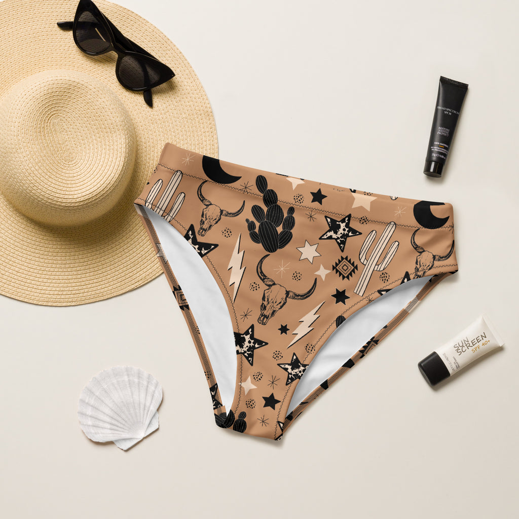 Tan Western High Waisted Bikini Bottoms