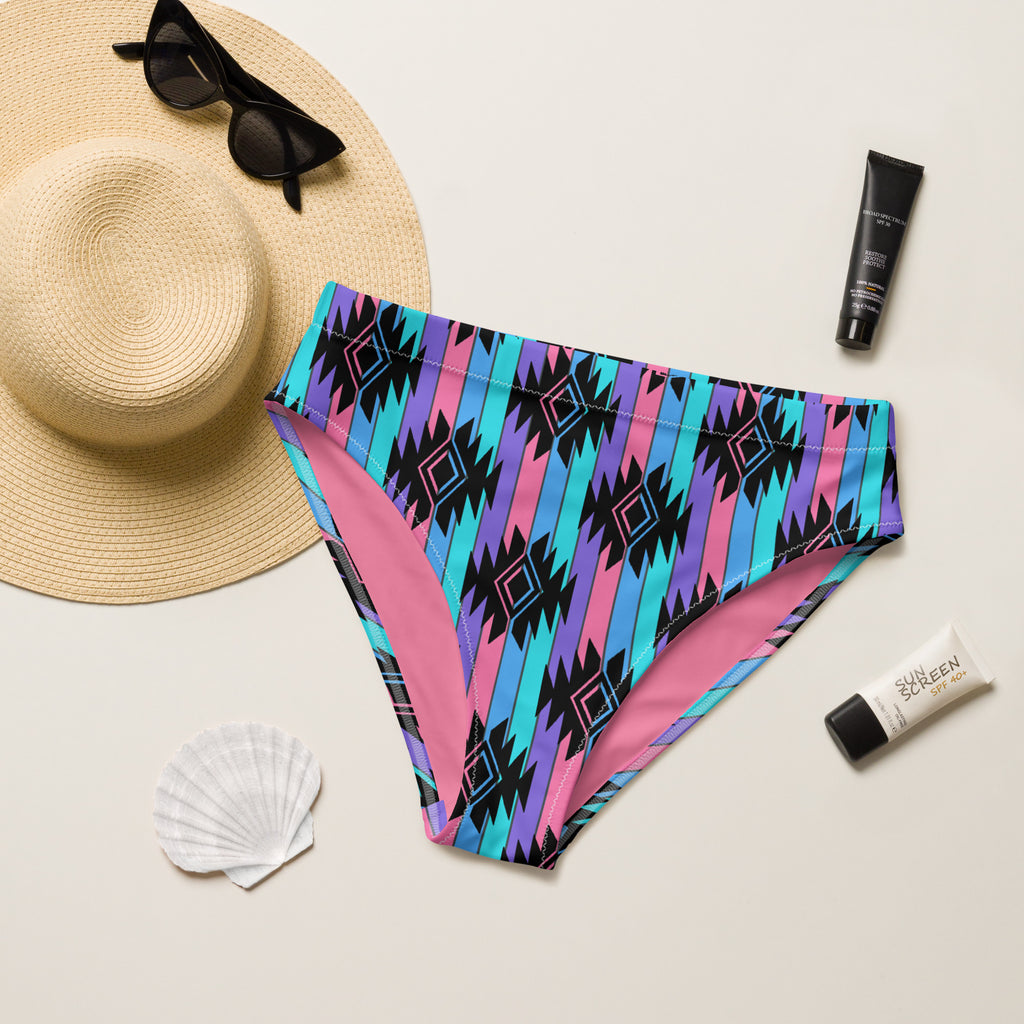 Neon Rainbow High Waisted Bikini Bottoms