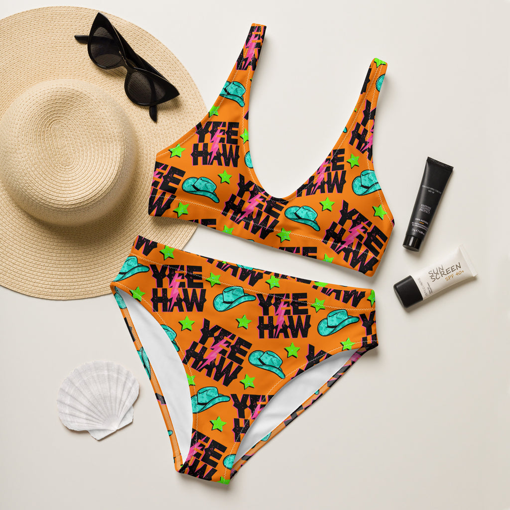 Orange Yee Haw High Waisted Bikini Set