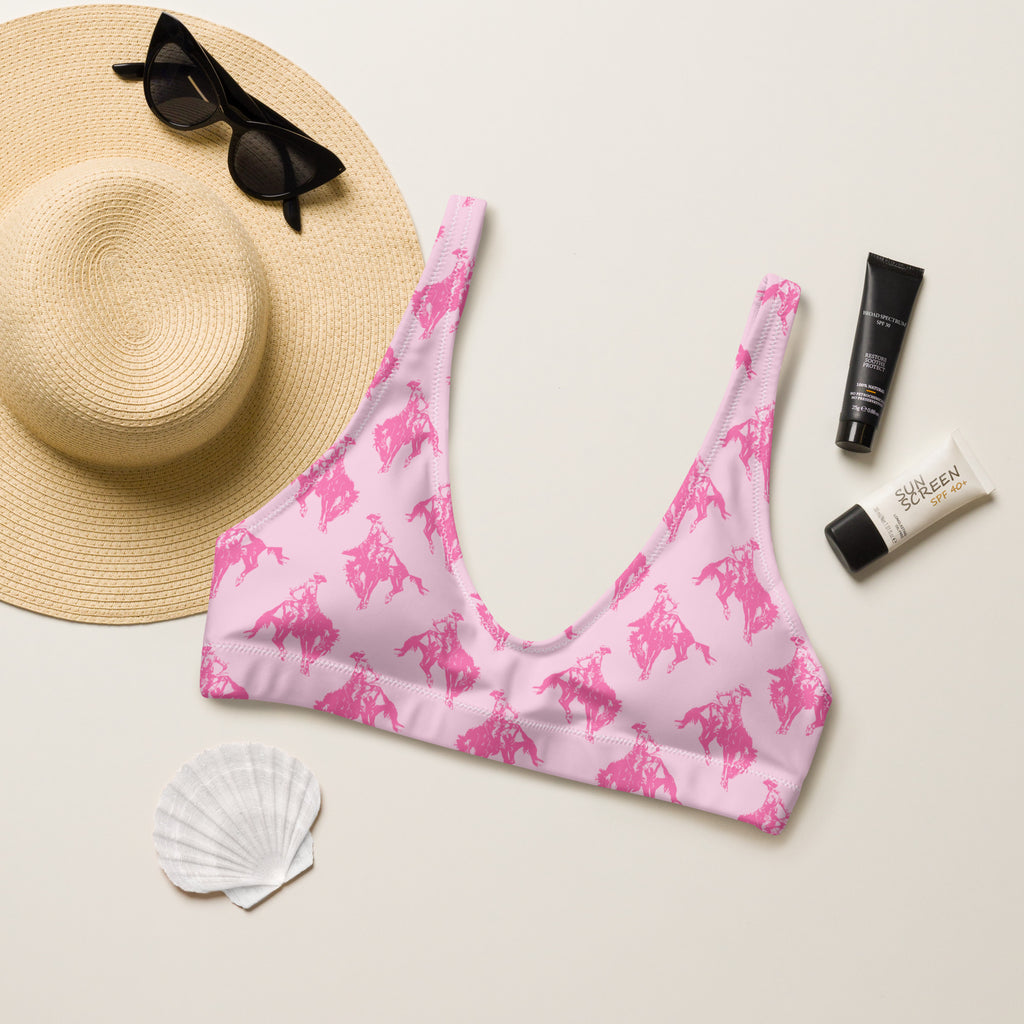 Pink Bronc Bikini Top