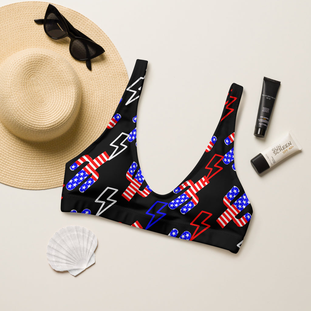 Patriotic Cactus Bikini Top