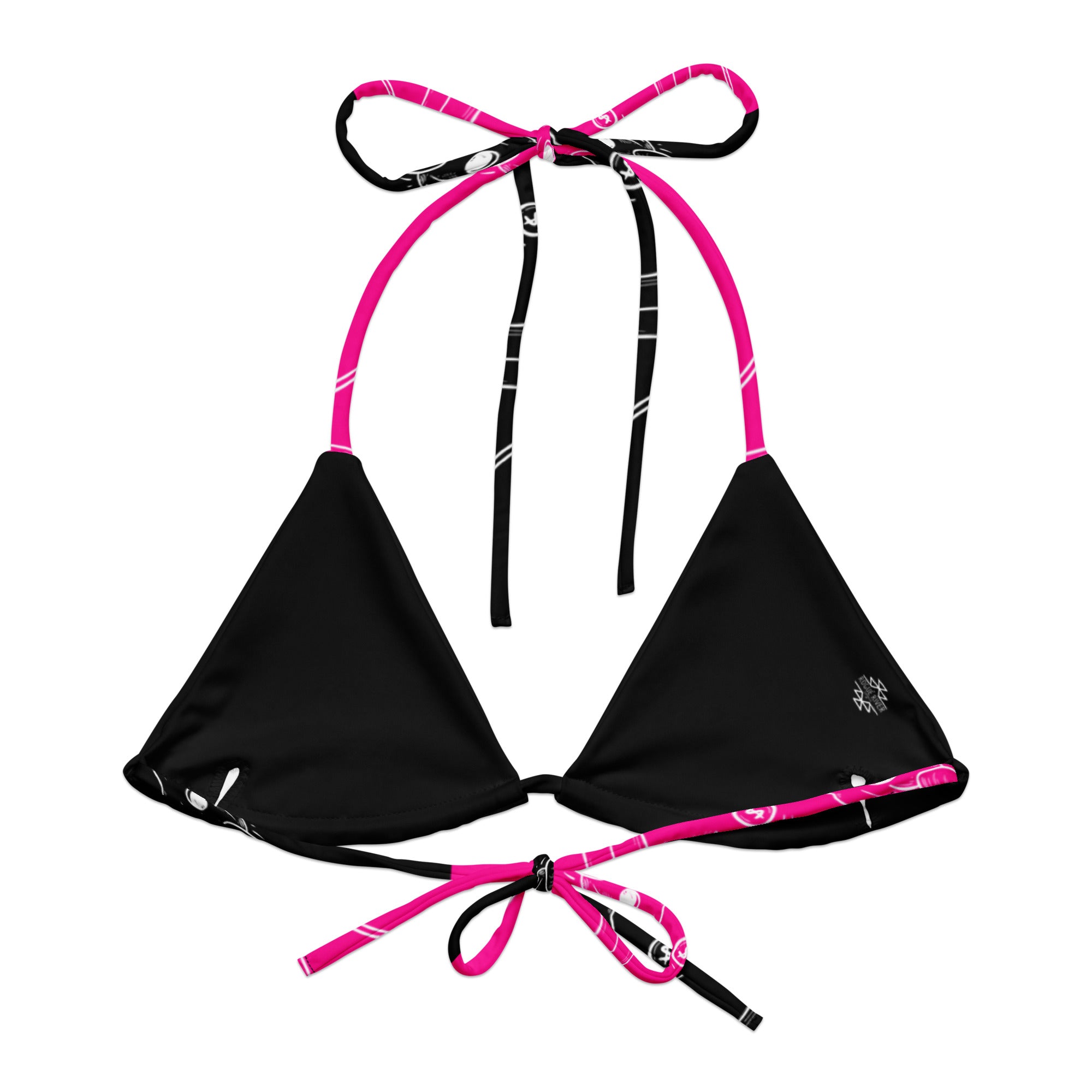 Color Block Western Print Bikini Top