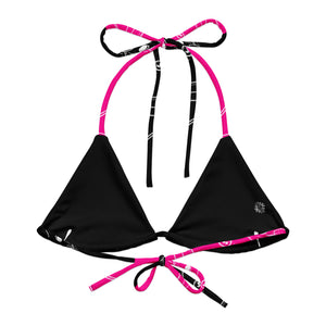 Color Block Western Print Bikini Top