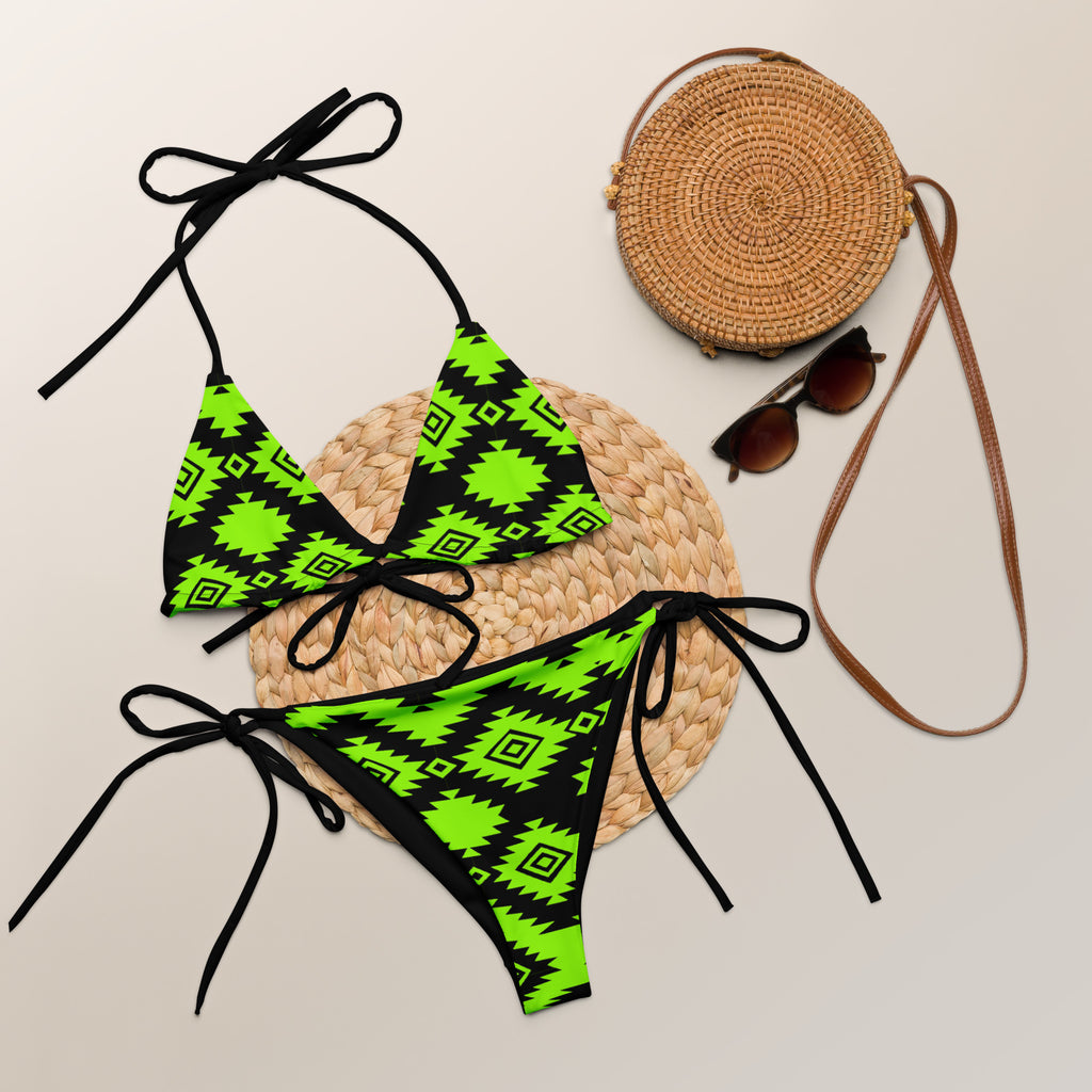 Lime Aztec String Bikini