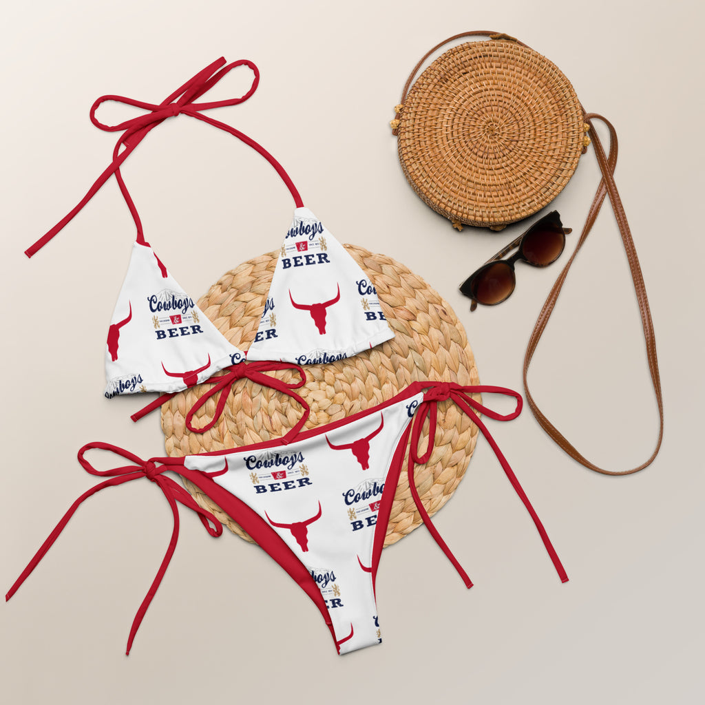 Red Cowboys & Beer String Bikini