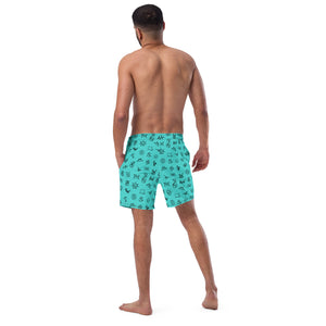 Men's Blue Cattle Brand Swim Trunks