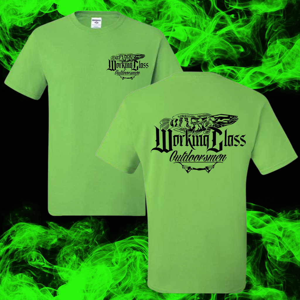 Working Class Green Tee Black Logo