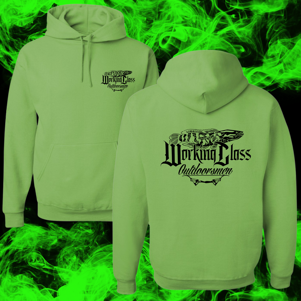 Working Class Green Hoodie Black Logo
