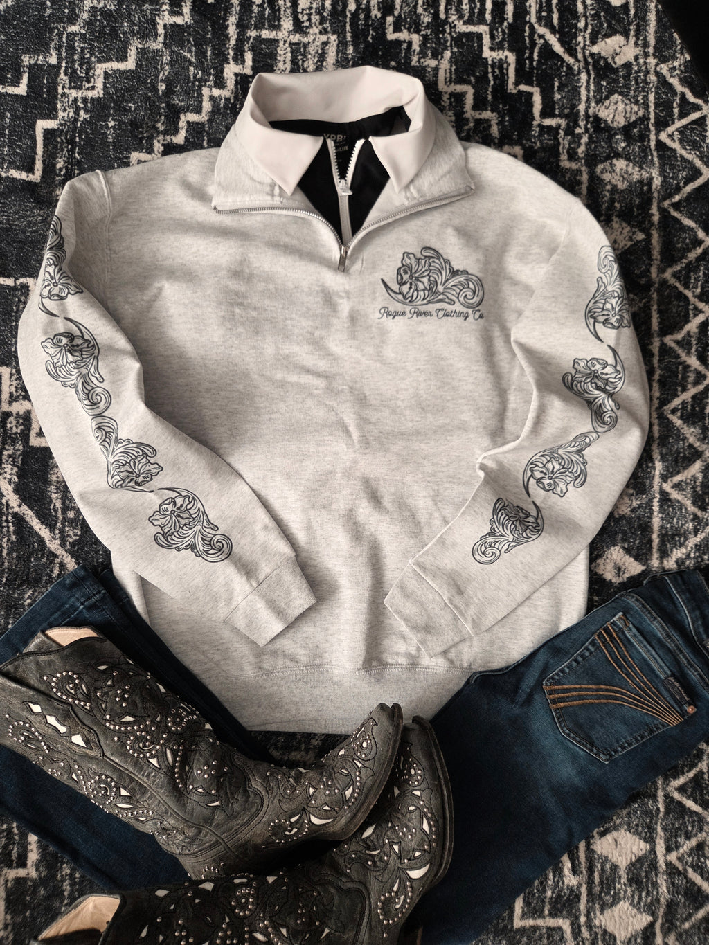 All Tool'd Up Grey 1/4 Zip Sweatshirt