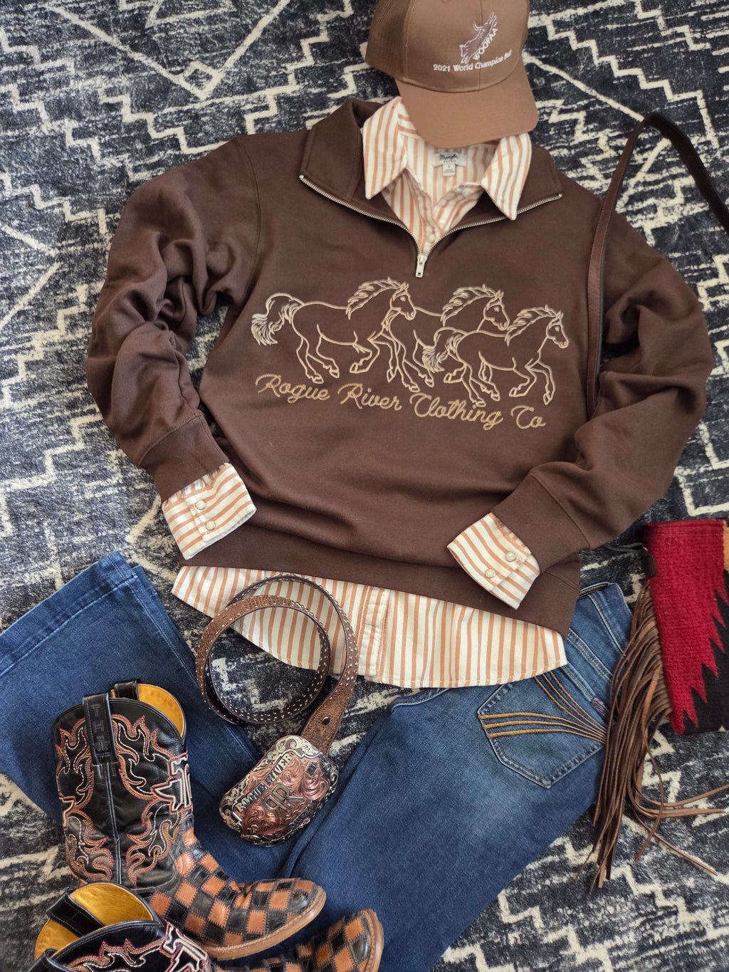 Boss Mare Chocolate 1/4 Zip Sweatshirt