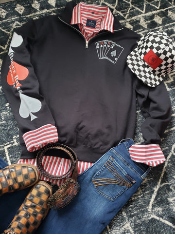 Black Wild Card 1/4 Zip Sweatshirt