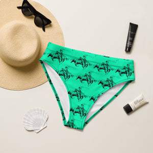Old West Turquoise High Waisted Bikini Bottoms