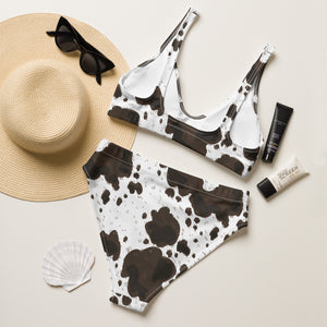 Cow Print High Waist Bikini