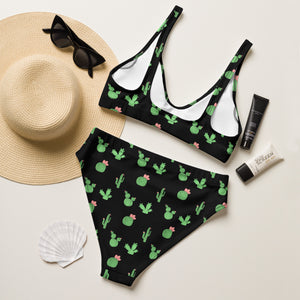 Black Desert Cactus High Waist Bikini