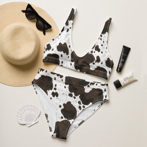 Cow Print High Waist Bikini