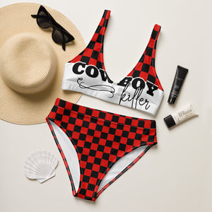 Checkerboard Cowboy Killer High Waist Bikini