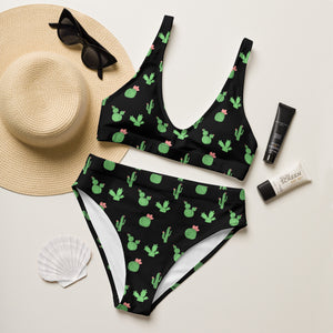 Black Desert Cactus High Waist Bikini