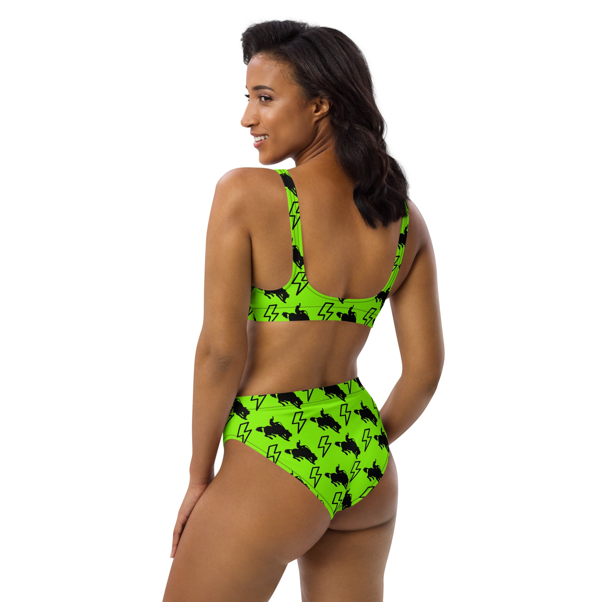 Light'er Up Green High Waist Bikini