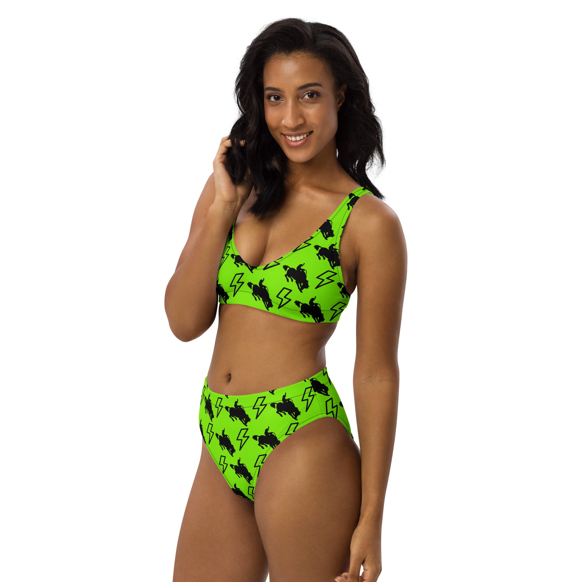 Light'er Up Green High Waist Bikini