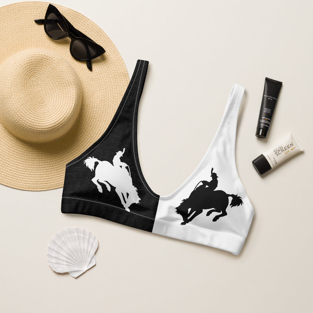 Bronc Black & White Bikini Top